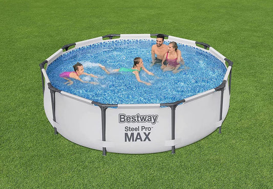 Bestway Steel Pro MAX Schwimmbad, Grau, 10 Fuß, 3,05 m x 0,76 m